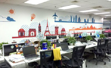 武定教你设计办公室墙绘的方法。