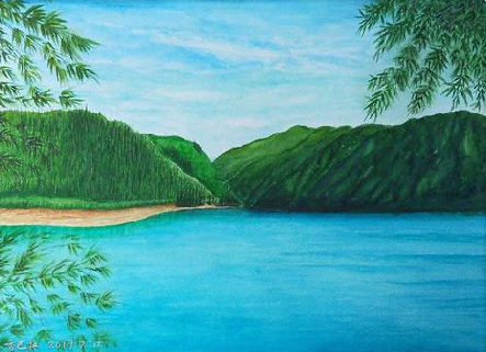 武定在墙绘中,如何绘画绿水青山?