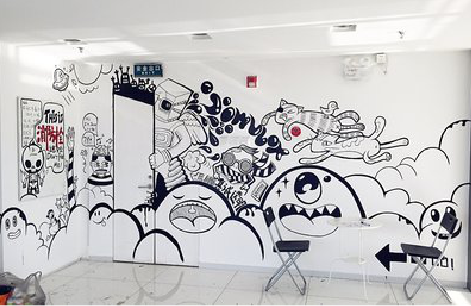 武定手绘墙并非传统涂鸦。